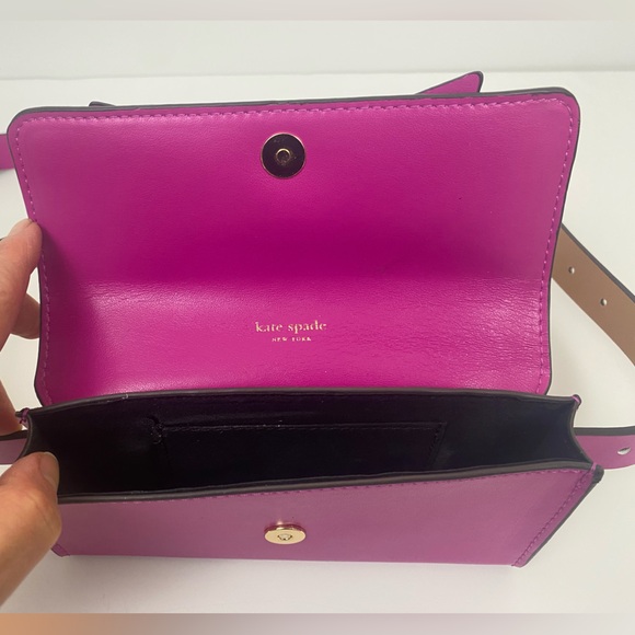 Kate Spade Bow Belt Bag Fuchsia Leather Women's Size S/M - Picture 6 of 10
